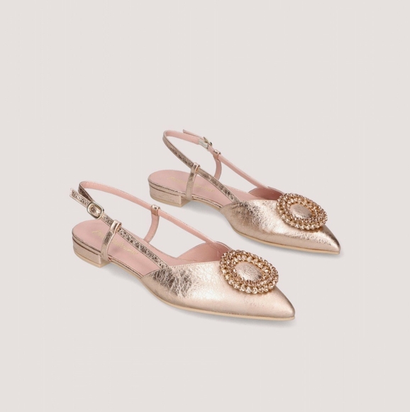 💖💖 BNIB Pretty Ballerinas Rose Gold Flats Slingback Pointed Toe Size US 7- 7½ - Picture 6 of 8